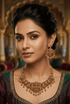 Premium Gold Plated Short Temple necklace Set