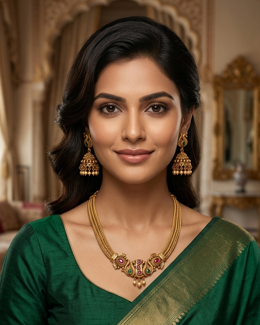 Gold Plated Hasli Design Necklace Set