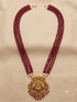 Premium Timeless Collection Temple Pendant with 4 Line Crystal onyx batti mala Necklace Set