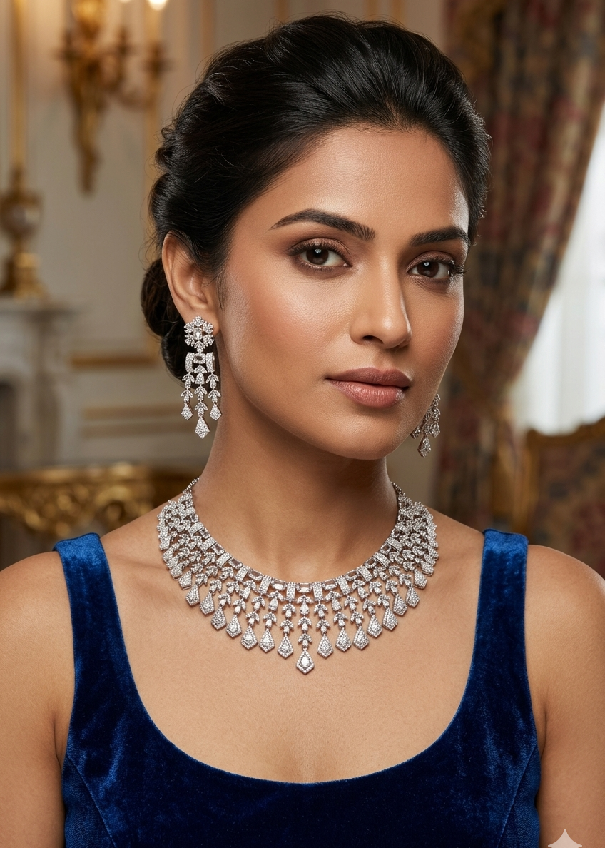 Gold Plated premium CZ Necklace Set