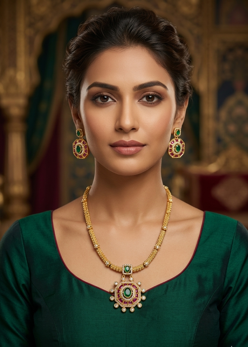 Gold Plated Short CZ Necklace Set