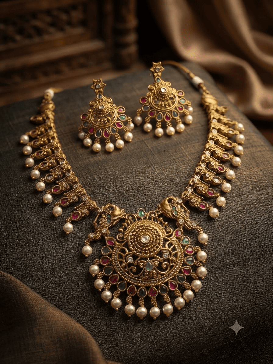 Premium Medium Length CZ Necklace Set
