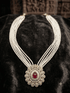 Premium 6 Line 2mm Hyderabadi Pearl Maala with Pendant