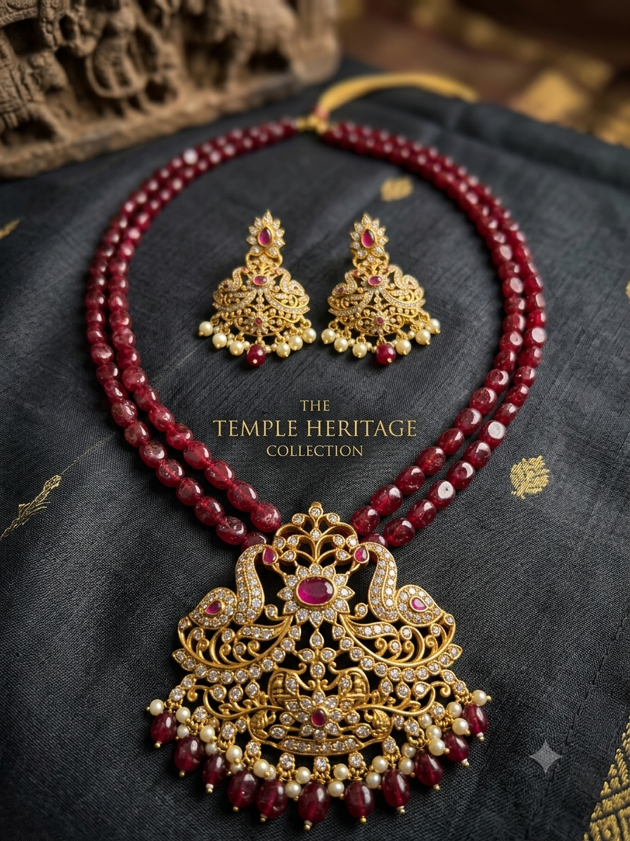 Premium 2 Line Onyx Stone Maala with CZ Pendant