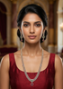 Gold Plated Long CZ Necklace Set