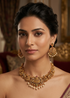 Premium Gold Plated Antique Short Necklace Set