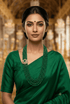 Maroon/ Green Batti stones semi precious stones 24 inches necklace set