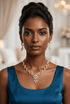 Premium White stone CZ Short Necklace Set