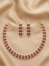 Premium Gold Plated CZ Neklace Set Hasli Pattern