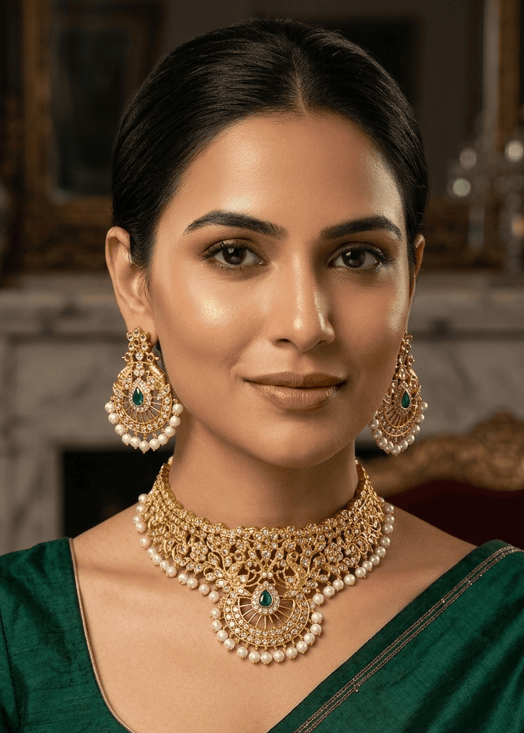 Gold Plated Bridal Choker Set
