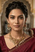 Premium Gold Plated Short Temple necklace Set with pearl drops