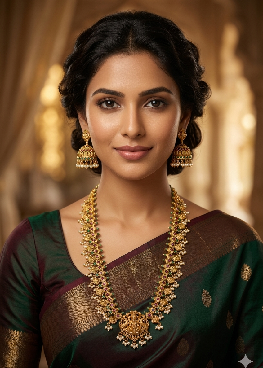 Gold Plated Bridal Long Necklace Set