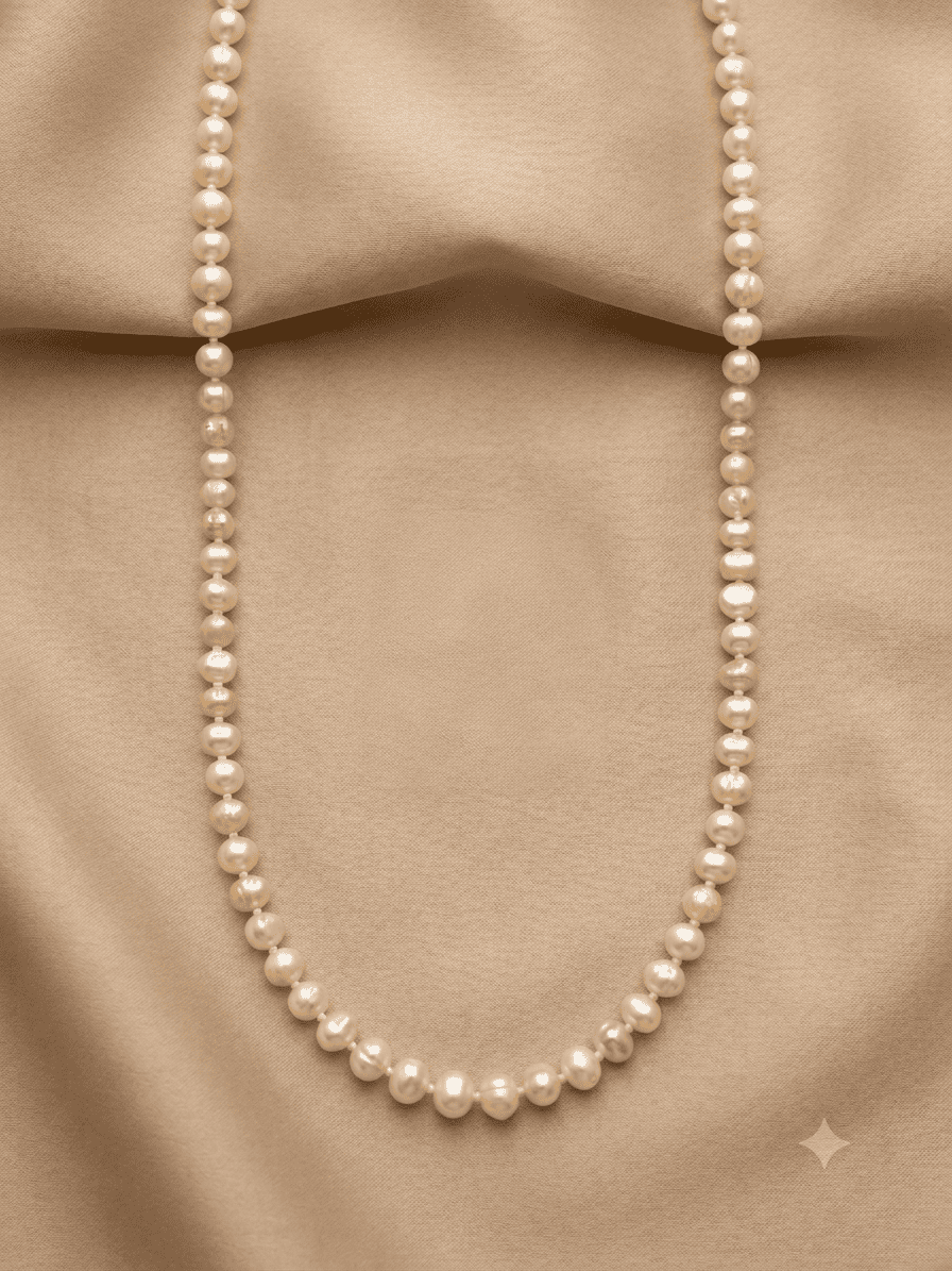 Single Line Fresh Water Pearl maala with certificate