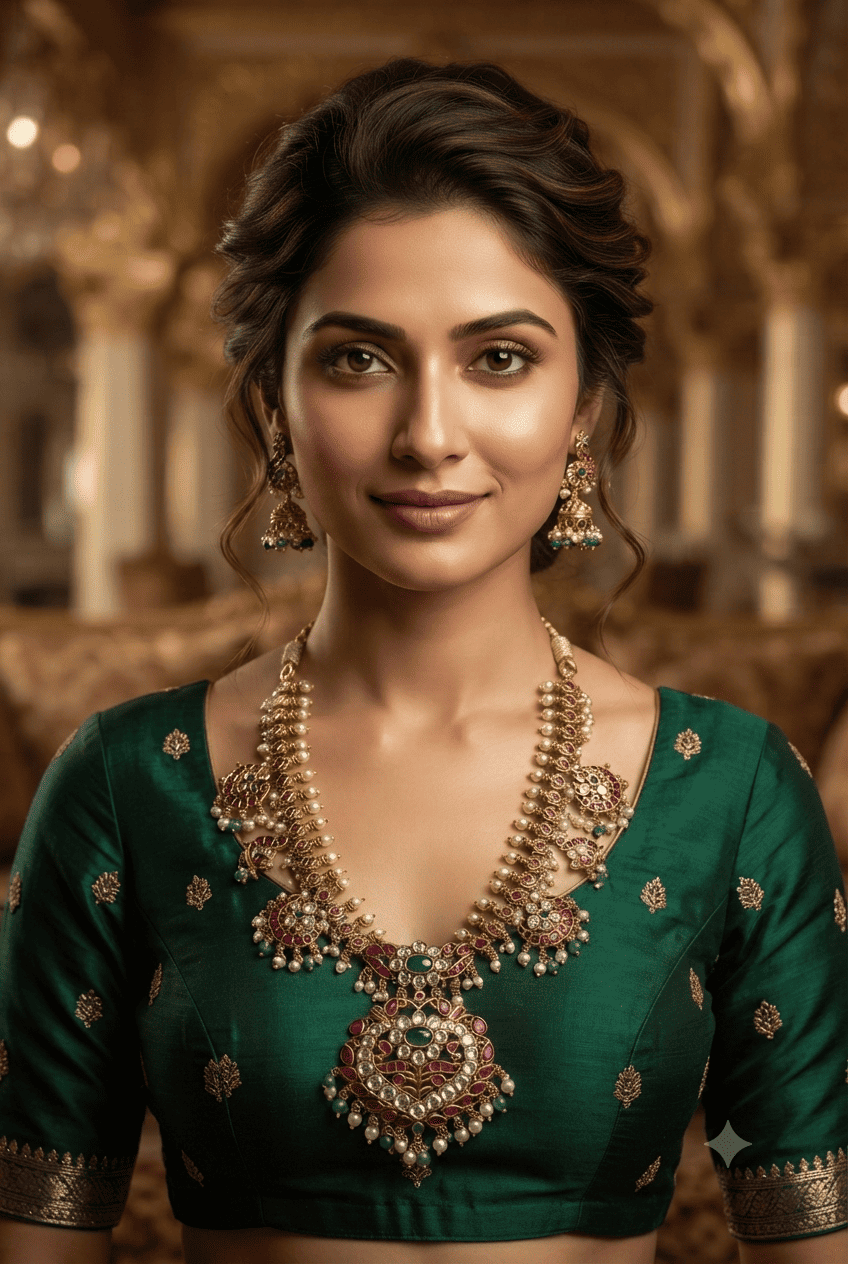 one gram gold plated antique jadau necklace set