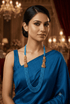 Light Blue Color Onyx 4 mm semi precious stones 26 inches necklace set with elephant brooch/mop