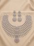 Silver plated/ white Gold Plated Classic Zercon cz Necklace Set  bridal