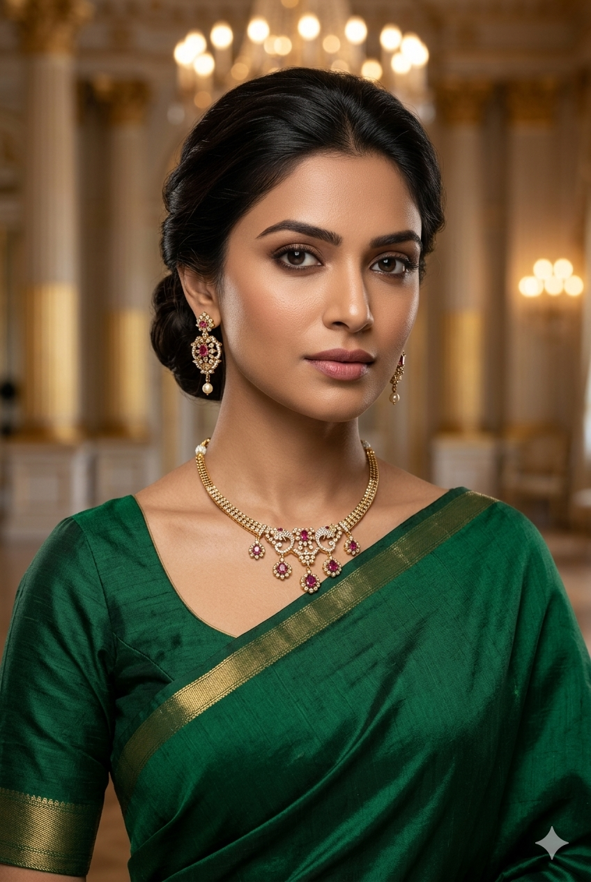 Gold Plated Short CZ Necklace Set