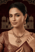 Premium Gold Plated Medium Length Temple necklace Set