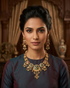 Gold Plated Heritage collection Necklace Set with real kundan and kempu stones