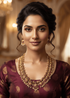 Long Antique gold plated necklace set in jadau