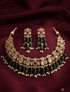 Antique Multicolor choker with green beads and pearls