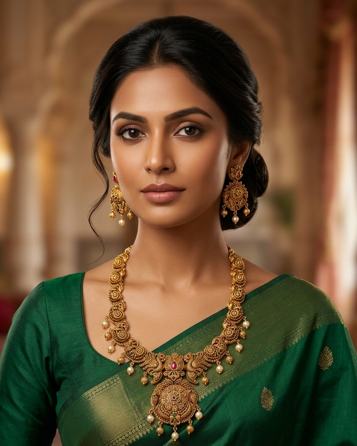 Premium Gold Plated Premium Antique Necklace Set
