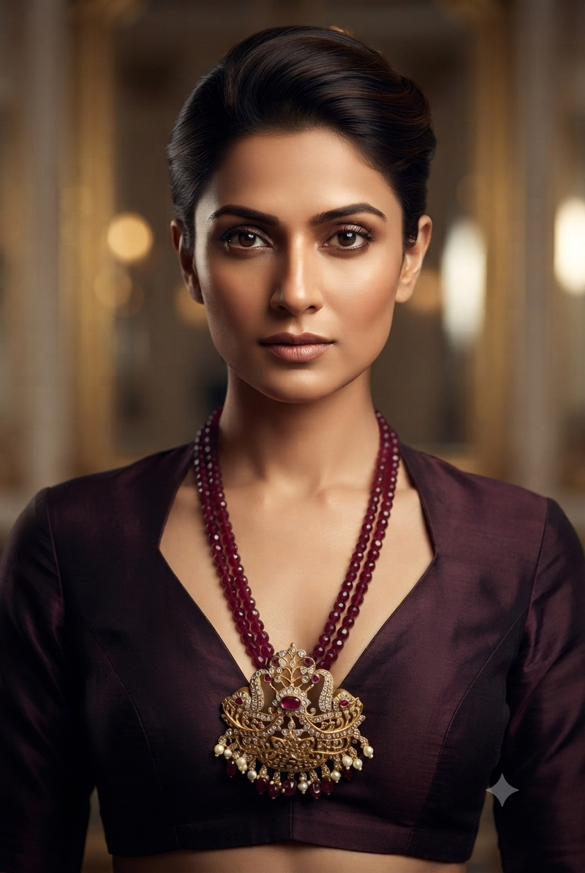 Premium 2 Line Onyx Stone Maala with CZ Pendant