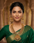 Premium Gold Plated Premium Antique Necklace Set with CZ Stones