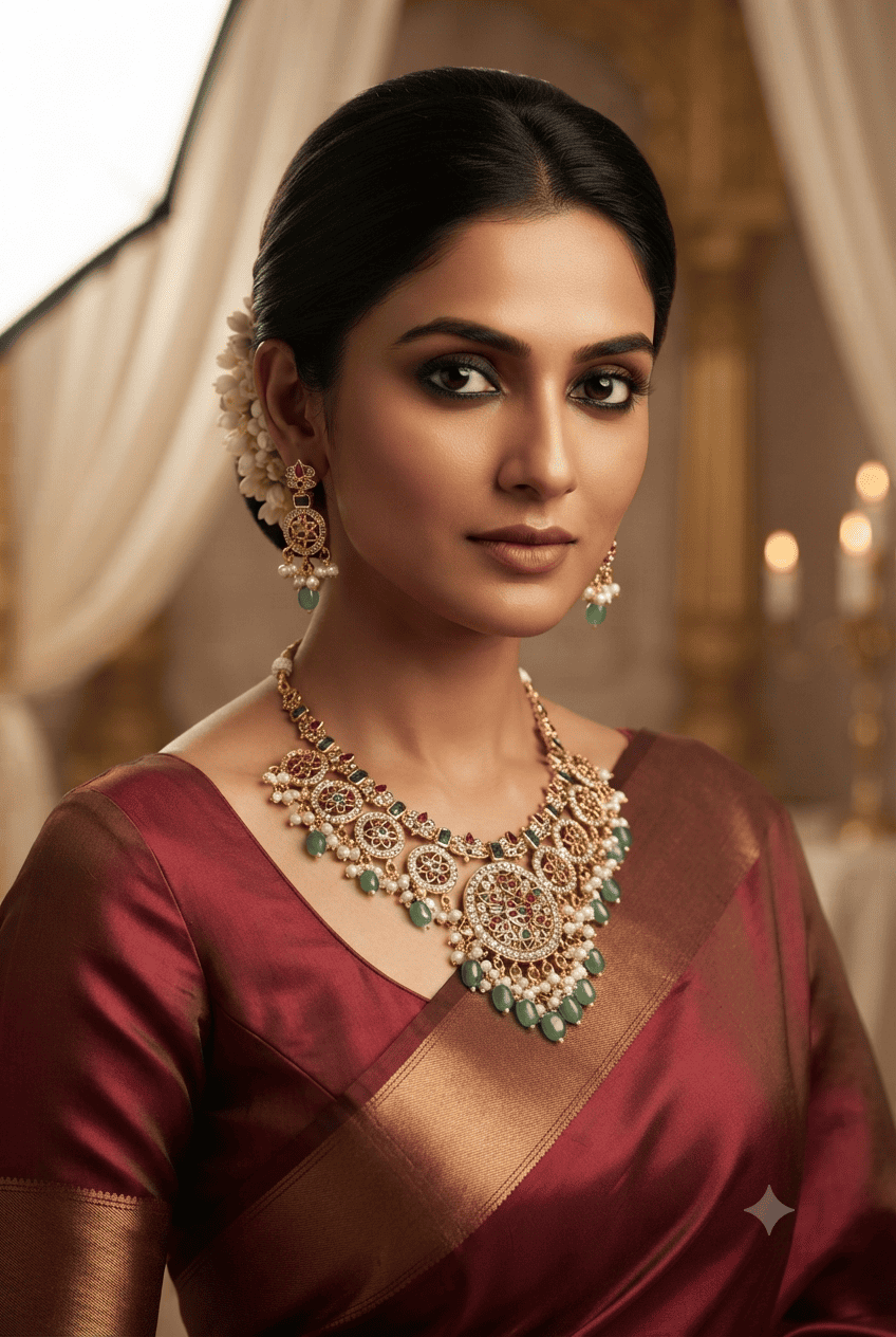 Kundan Jadau Short Necklace Set