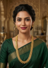 Premium 1gm gold plated Kasu with peacock motif 22 inches long necklace set