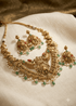 Premium Gold Plated Medium Length Peacock Temple necklace Set