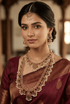 Gold Plated Kemp Combo Jadau Necklace Set