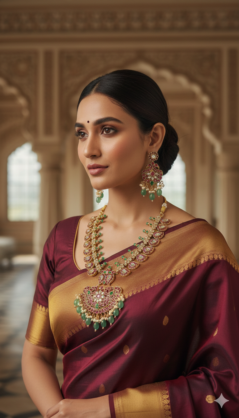 Premium Mango Jadau Necklace Set