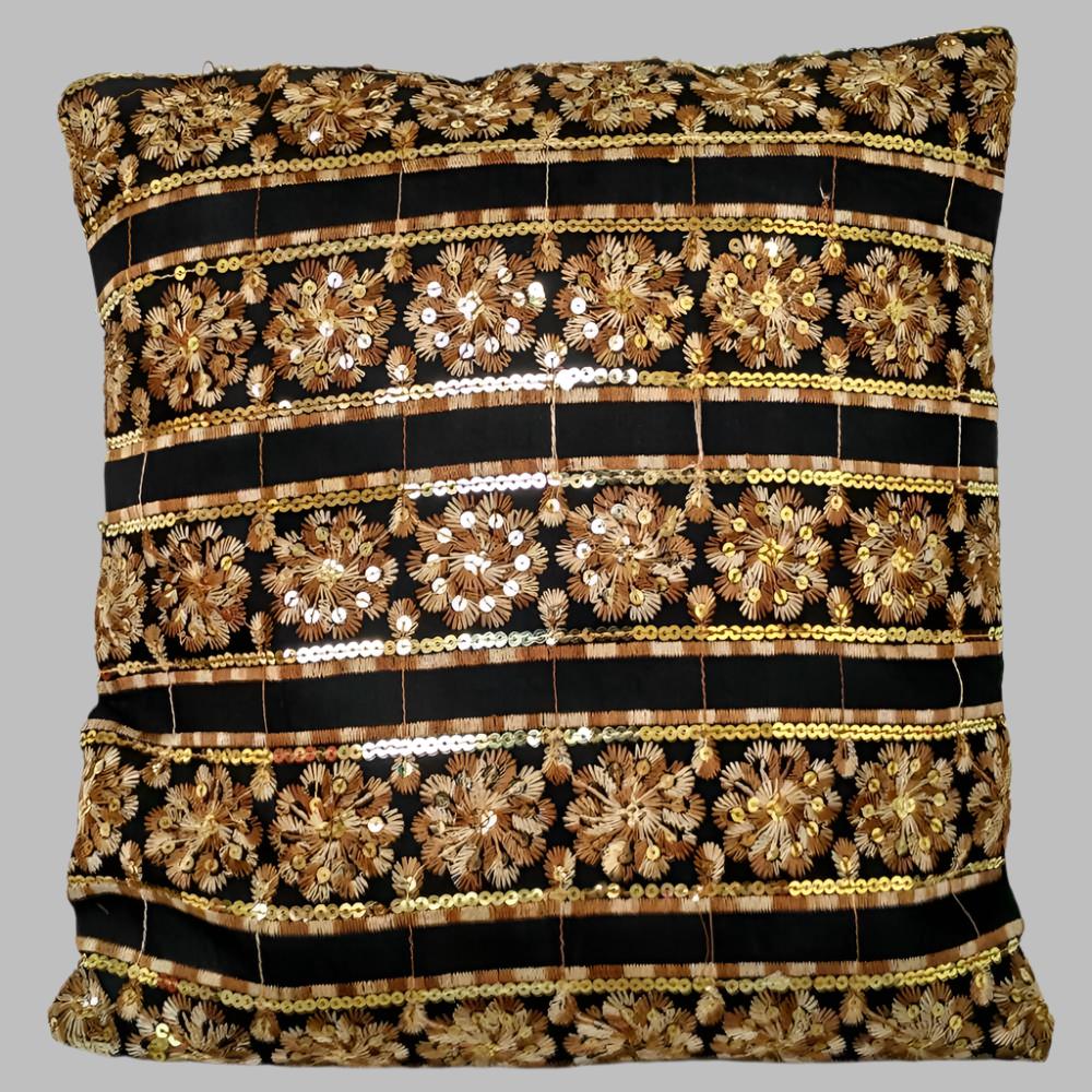 Georgette Black Cushion Cover Size 16 * 16 1 pc