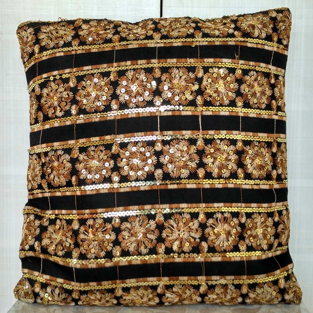 Georgette Black Cushion Cover Size 16 * 16 1 pc