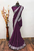 Georgette Multi Colour Sarees With Lace Border 23195N