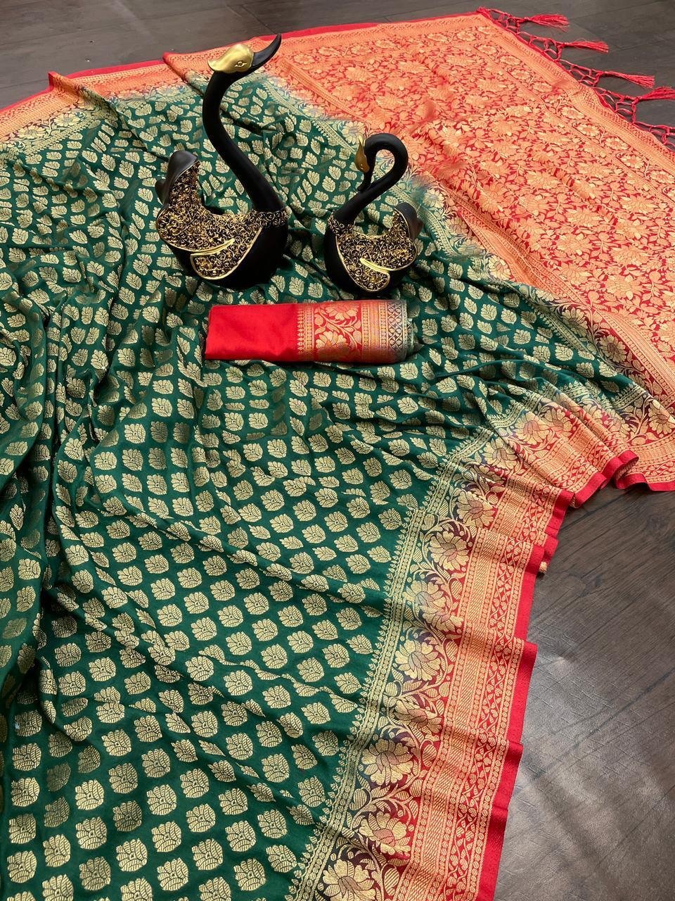 Georgette Semi Silk Saree With Rich Zari Wooven Pallu 17628N - Griiham