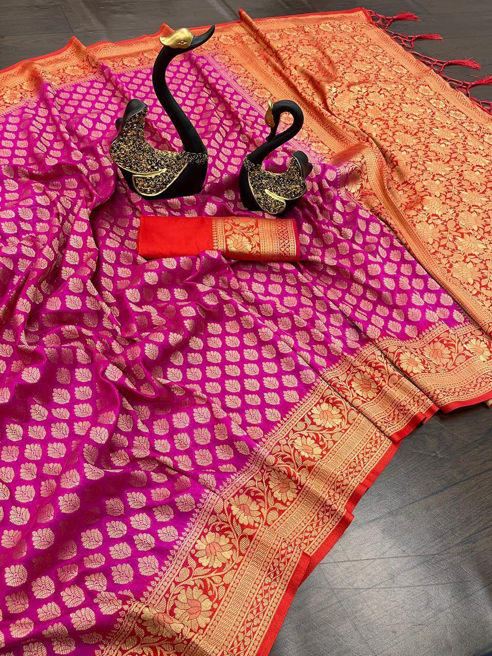 Georgette Semi Silk Saree With Rich Zari Wooven Pallu 17628N - Griiham