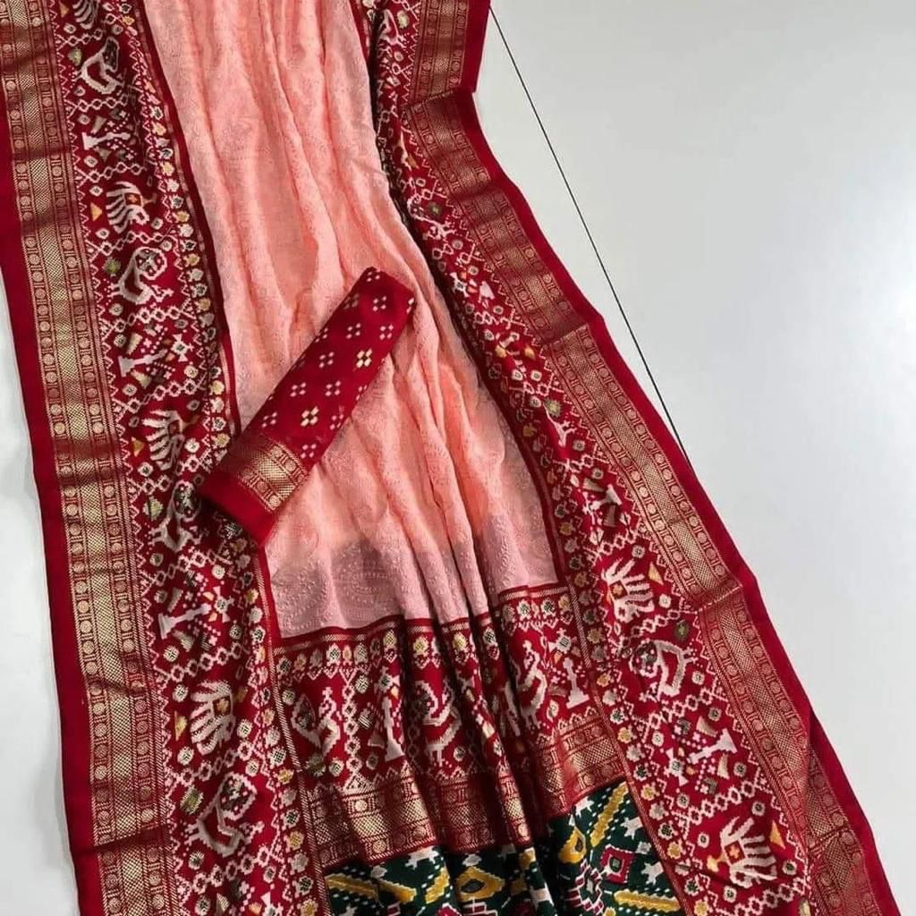 Georgette chikankari lucknow embroidered saree 21024N