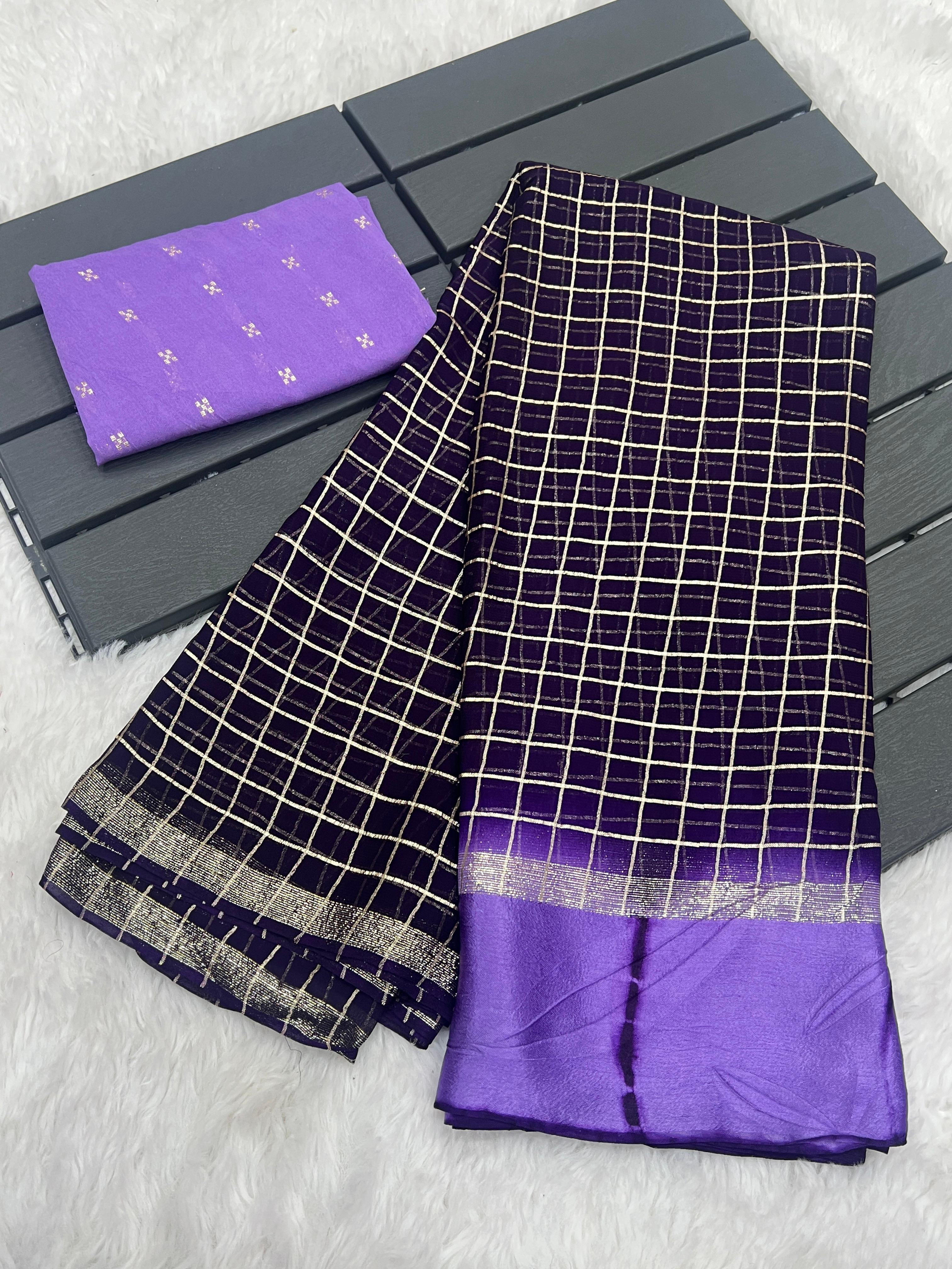Georgette sarees with satin border along Zari Weaving Saree 21530N