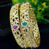 Gold Finish Multicolor Bangle Latest Design Collection Set of 2 10235D