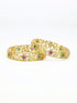 Gold Finish Multicolor Bangle Latest Design Collection Set of 2 10235D - Griiham