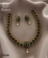 Gold Finish Multicolor simple Necklace set 9716N