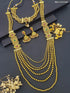 Gold Finish Necklace Combo Set with Artificial Stones 10349N