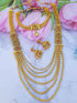 Gold Finish Necklace Combo Set with Artificial Stones 10349N