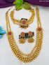 Gold Finish Necklace Combo Set with Artificial Stones 10350N