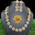 Gold Finish Ruby emerald original Zercon Necklace Set 7444N