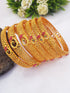 Gold Finish Set of 6  Bangles with Studded stones 14094A