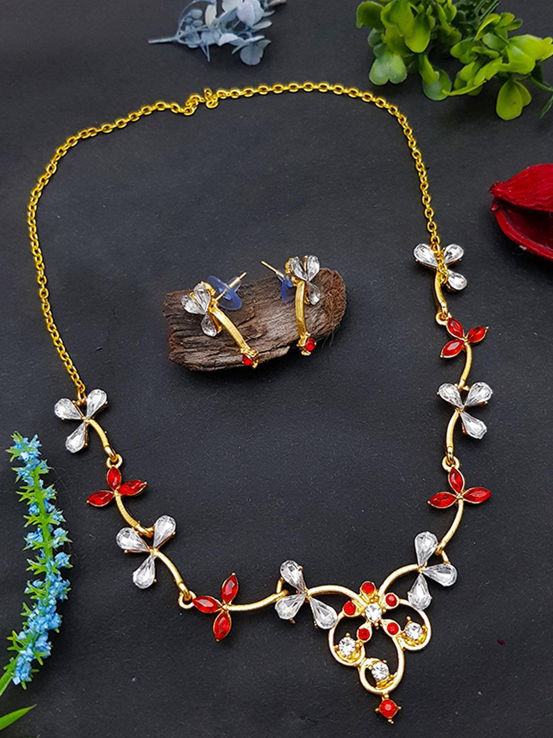 Gold Finish Trendy Fancy Necklace set
