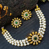 Gold Finish choker necklace set 15396N